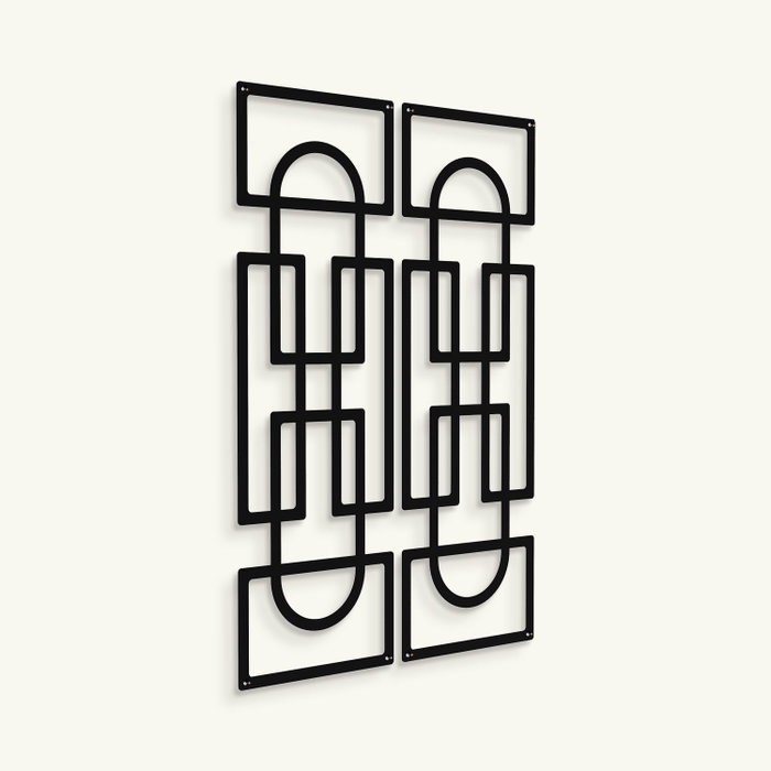 Wallity Echo Forms Juego de 2 Accesorios de Pared de Metal Negro